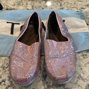 TOMS Shimmering Pink Slip-Ons